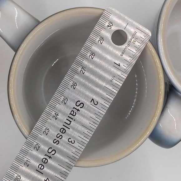 4 VINTAGE BLUE GRAY OMBRÉ NORITAKE JAPANESE STONEWEAR COFFEE TEA MUG CUPS - Picture 7 of 9